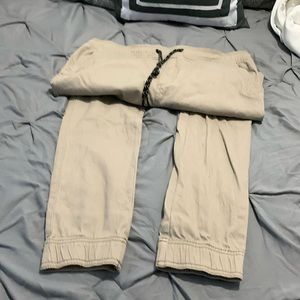 Mens drawstring gathered ankle pants